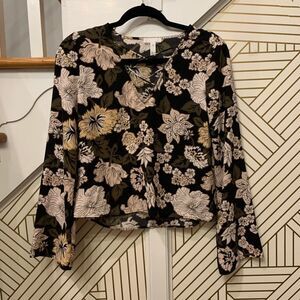 Leith Nordstrom Floral Long Sleeve Blouse